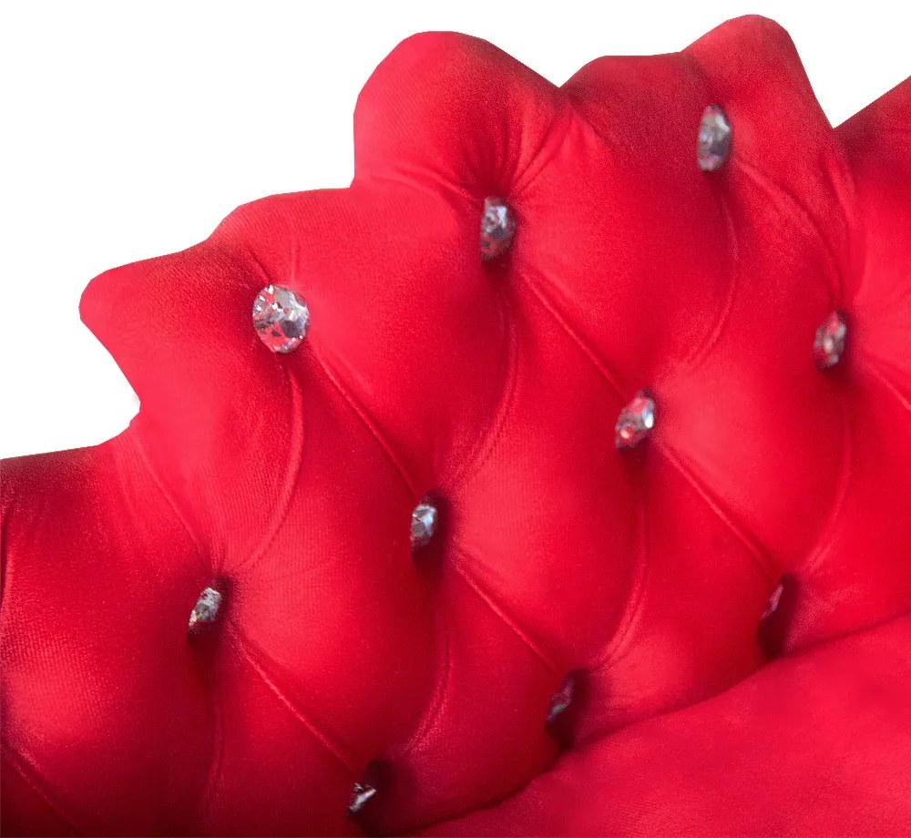 Mini Divã Sofá Realeza Cama Pet para Cães ou Gatos Elegante Suede Vermelho