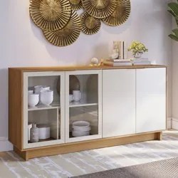Balcão Aparador Buffet Vicky C05 Freijó/Off White - Mpozenato