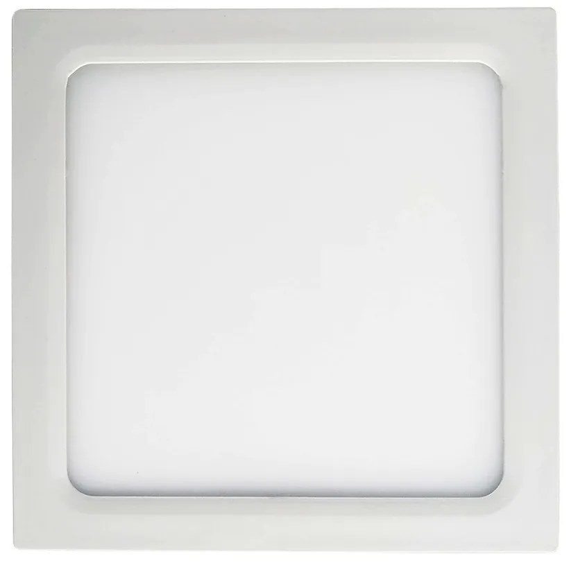 Luminária De Sobrepor Quadrado 12W 3000K Led Bivolt 17X17X3Cm Plafon |... (Branco)