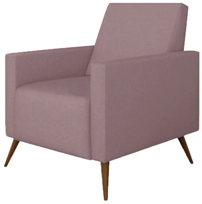Poltrona Decorativa Amamentação Gabi Pé Palito Suede Crepe