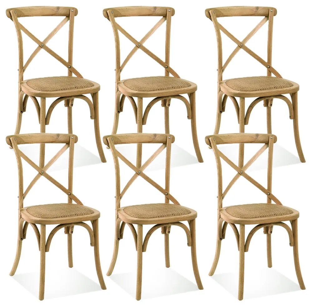 Kit 06 Cadeiras Para Sala de Jantar Cozinha Blair Oak G04 - Gran Belo