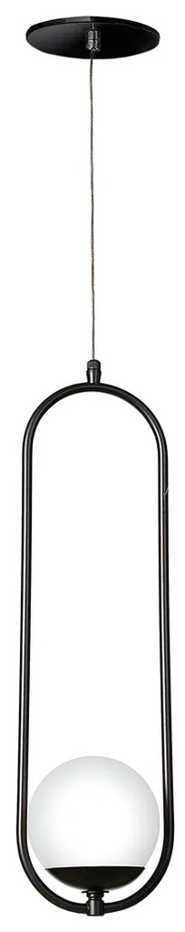 Pendente Oval C/ Globo 15X12X52Cm Metal E Vidro 1 X G9 Globo Ø12Cm|Old... (GRAFITE / COBRE BRILHO, FOSCO)