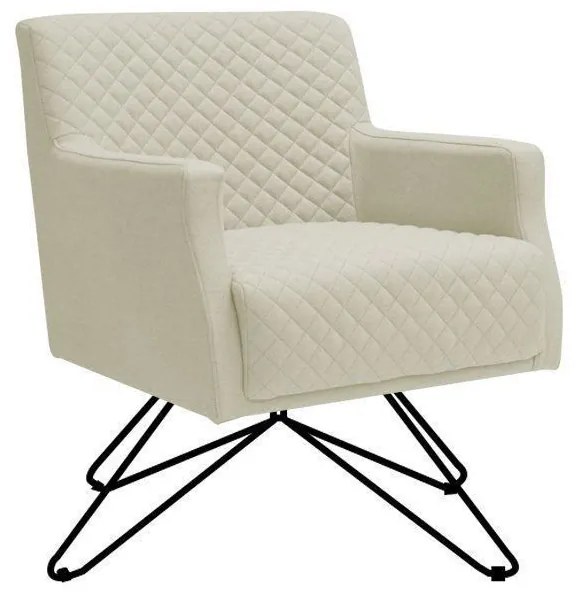 Poltrona Decorativa Nagoya Base Orby Veludo Bege G15 - Gran Belo