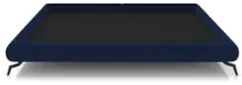 Cama King Base Box 193x203cm Pés de Ferro Cold Z37 Veludo Azul - Mpoze