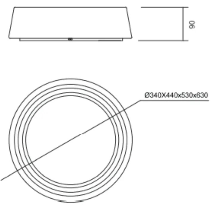 Plafon Dandi Ø63X09Cm Led 32,8W Bivolt | Usina 19000/63 (FN-F - Fendi Fosco, 3000k)