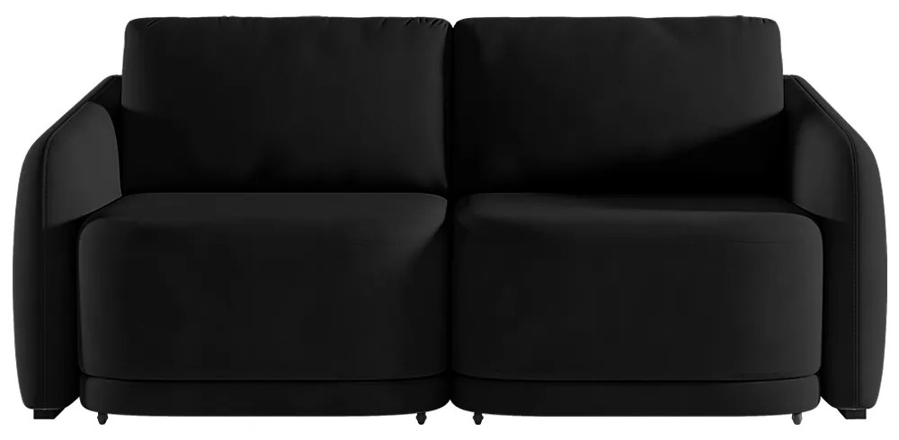 Sofá Cama Modulado Retrátil e Reclinável Decorativo Varsóvia 196cm Veludo Preto G33 - Gran Belo