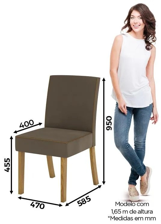 Kit Conjunto 2 Cadeiras Maris Sala de Jantar Nature Bege