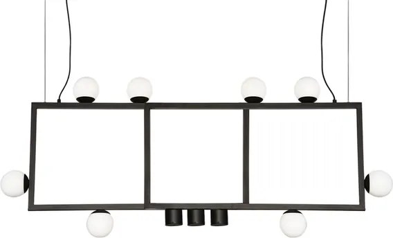 Pendente Aluminio Vidro Preto Soll