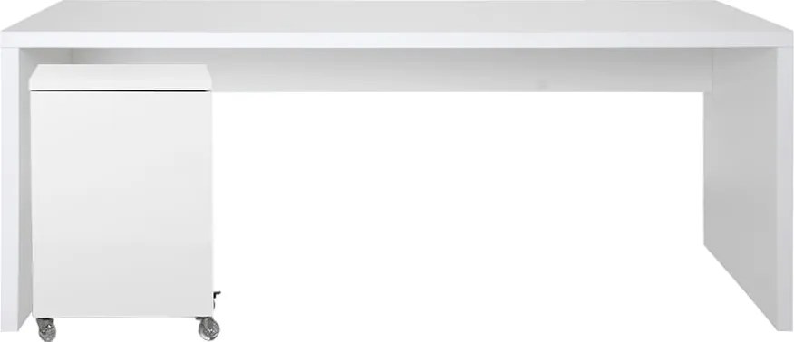 Conjunto Bancada Contemporânea Branco - 1,36m + Módulo Contemporâneo 1 porta Branco - 42,5cm