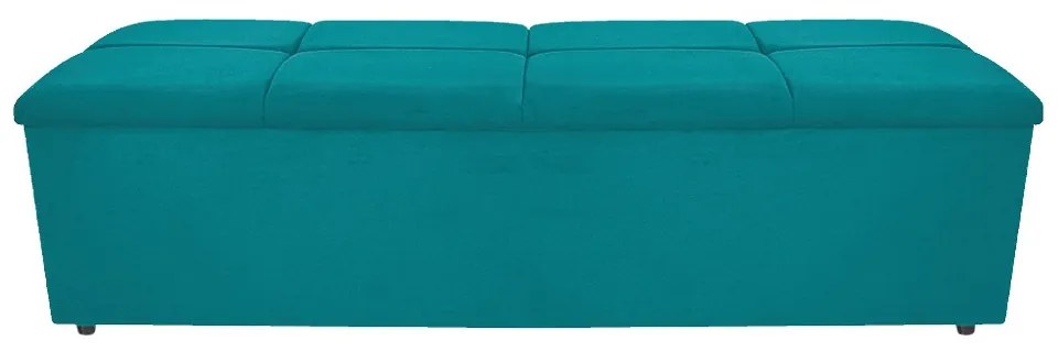 Calçadeira Munique 140 cm Casal Suede Azul Turquesa - ADJ Decor