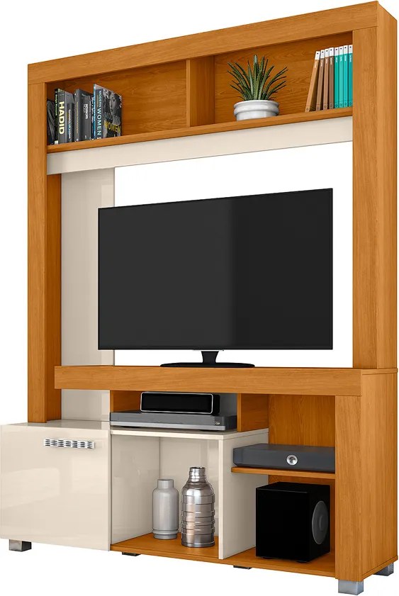 Estante de TV 50 Pol 136cm Sala de Estar Mervan Cinamomo/Off White M20 - D'Rossi
