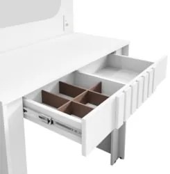 Penteadeira Camarim 90cm Com Espelho Lilian Branco B02 - Mpozenat