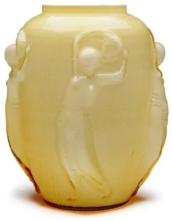 Vaso Dançarina Âmbar Leitoso Murano Cristais Cadoro