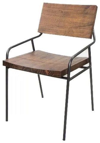 Cadeira Vail Assento Rustic Brown Base Aco Grafite 76cm - 45789 Sun House