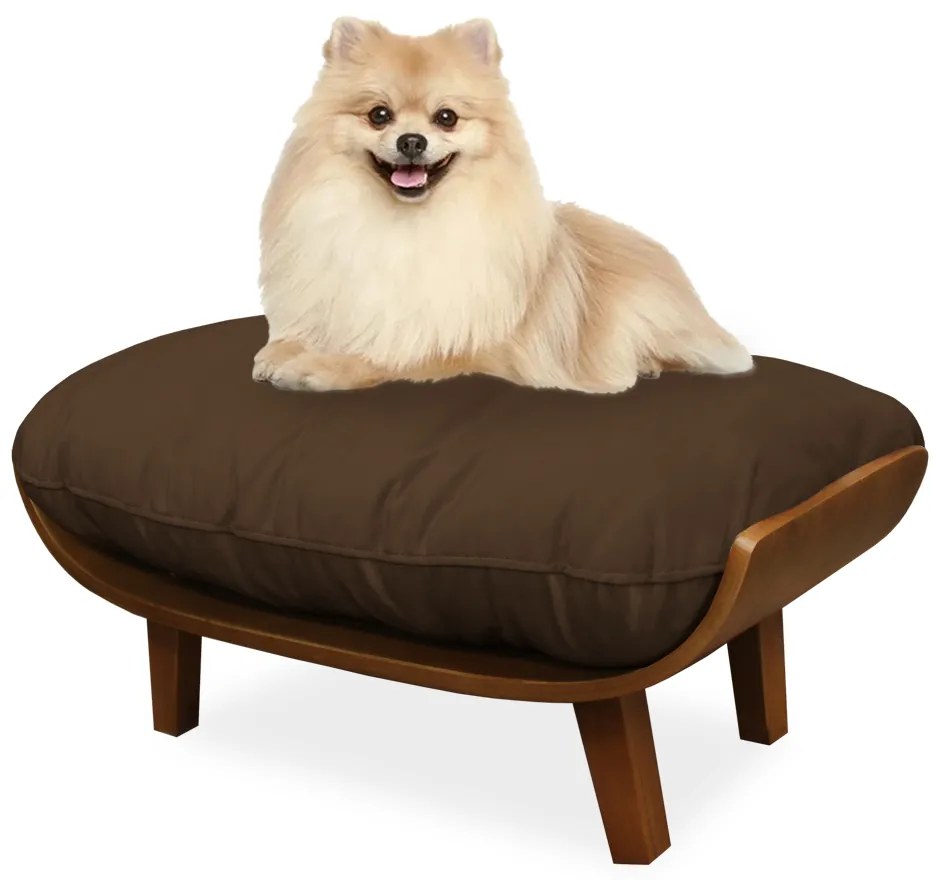 Cama Pet Costela para Cães e Gatos Almofadada Suede Marrom