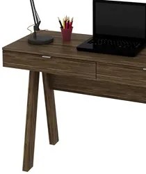 Mesa Para Escritório 2 Gavetas ME4128 Nogal - Tecno Mobili