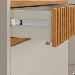 Buffet Aparador Para Sala 2 Portas 1 Gaveta Luke L06 Nature/Off White