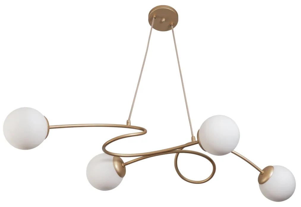 Pendente Tie 86,7X42X18,3Cm 4Xg9 Globo Ø12Cm - Usina 25100/90 (ND-B - Nude Brilho, FOSCO)