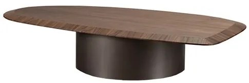 Mesa Centro Arona Baixa Nogueira Base Bronze - 77935 Sun House
