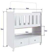 Mini Berço Moisés Certificado pelo Inmetro BY 510 2 Gavetas Branco - C