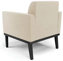 Poltrona Base Madeira Preto Kit 2 Maressa Suede Bege - Ibiza