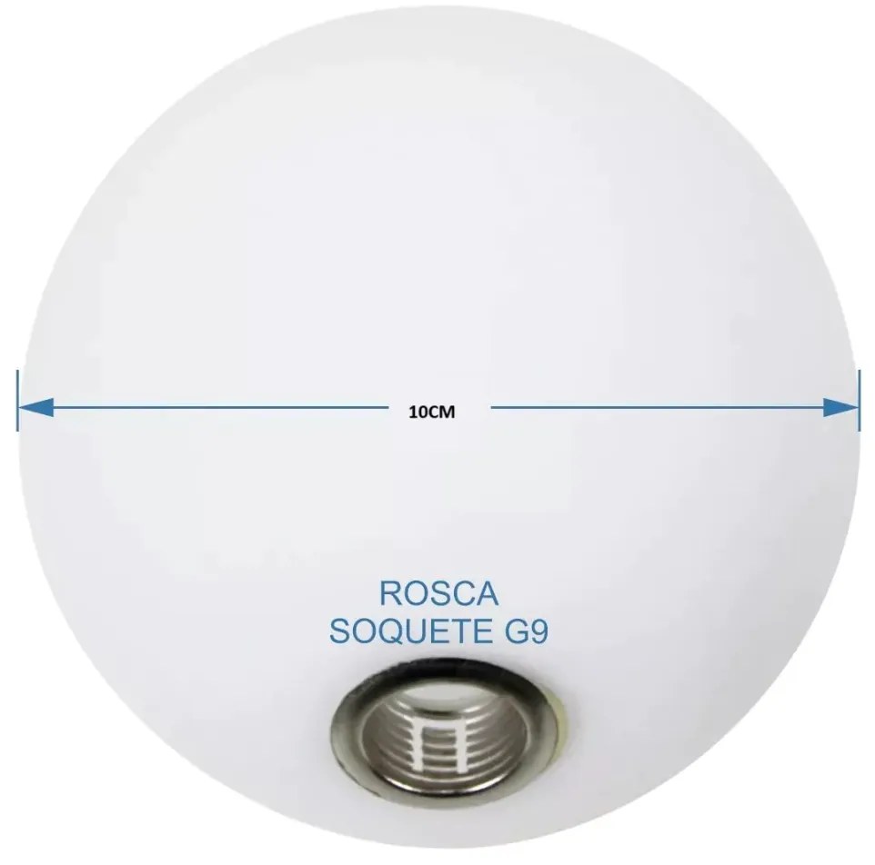 Globo De Vidro Ø10Cm Branco Fosco C/ Rosca (Reposição) - Old Artisan V... (FOSCO)