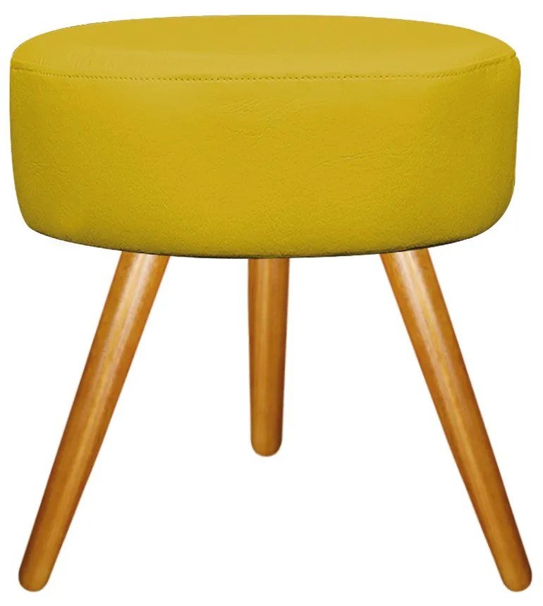 Kit 02 Puffs Sofia Palito Mel Suede Amarelo - ADJ Decor