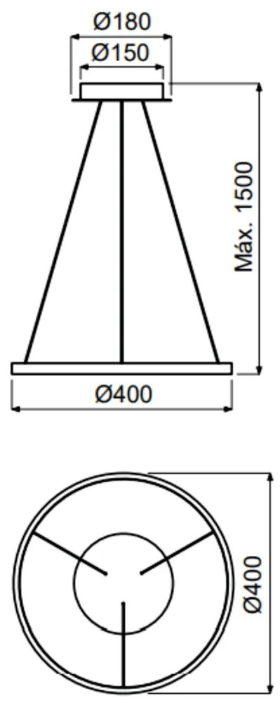 Pendente Orlo Anel Redondo Ø40Cm Led 20W 3000K Bivolt Cobre - Usina Im... (CB-M = Cobre)
