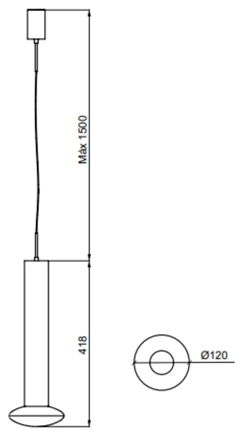 Pendente Drop Ø12X41,8Cm 1Xg9 Por Waldir Junior - Usina 51013/1 (BT - Branco Texturizado)