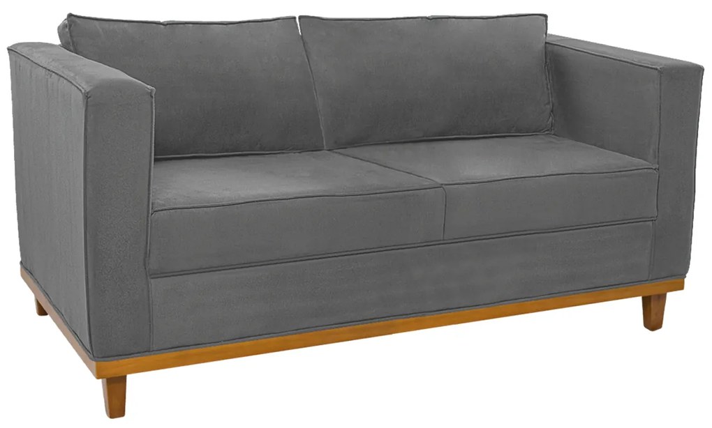 Sofá 2 Lugares Europa Suede Cinza ADJ Decor