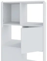 Mesa Escrivaninha em L Eron e Estante Livreiro Maly A06 Branco/Carvalh