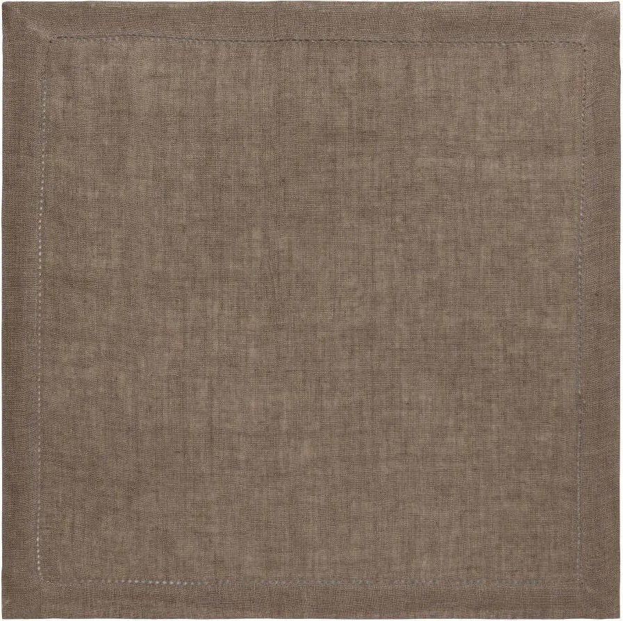 Guardanapo 100% Linho Ponto Ajour Taupe