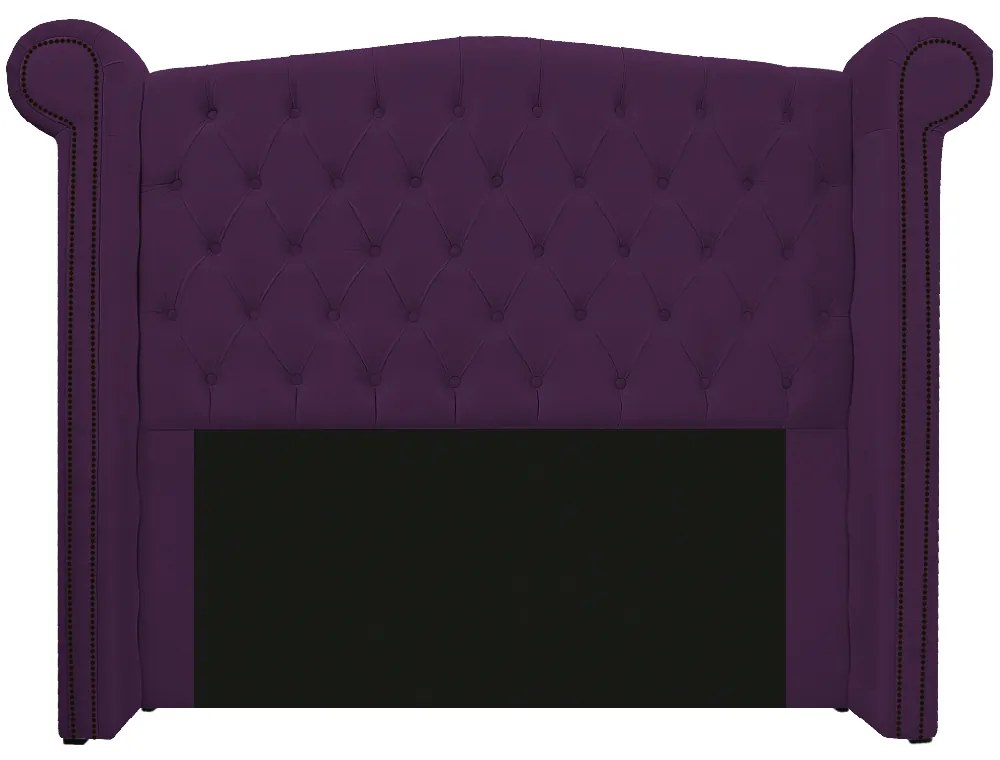 Kit Cabeceira e Calçadeira Veneza 140 cm Casal Suede Roxo - ADJ Decor