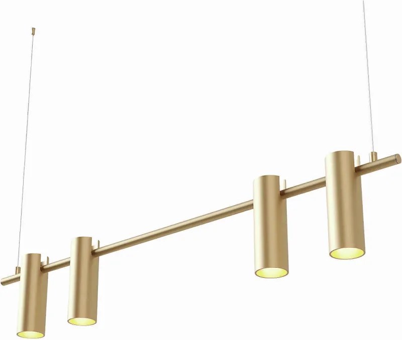 Pendente Tube Transpass Em Par 5,7X16,7X95Cm Alumínio 04Xmr16 - Qimpor... (CHAMPANHE / PRETO)
