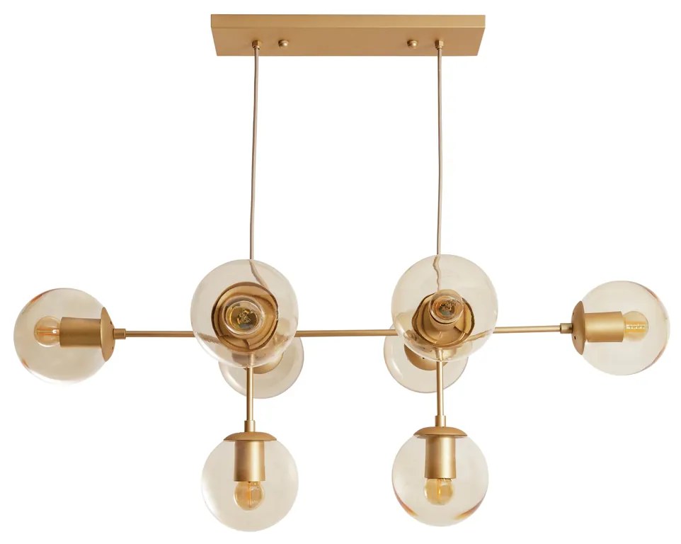 Pendente Torre 62X92X34Cm 8Xe27 G45 Metal E Globo Ø14Cm - Usina 16763/... (FN-F - Fendi Fosco, FOSCO)
