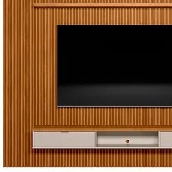 Painel Ripado para TV 75 Pol. com Bancada 297cm Prime Plus L06 Nature/
