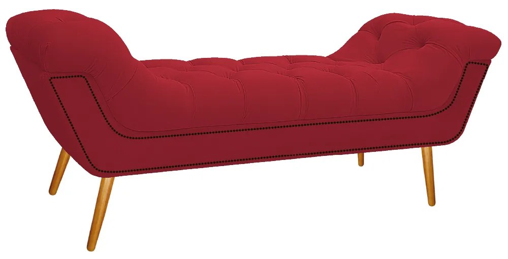 Calçadeira Estofada Veneza 160 cm Queen Size Suede Vermelho - ADJ Decor