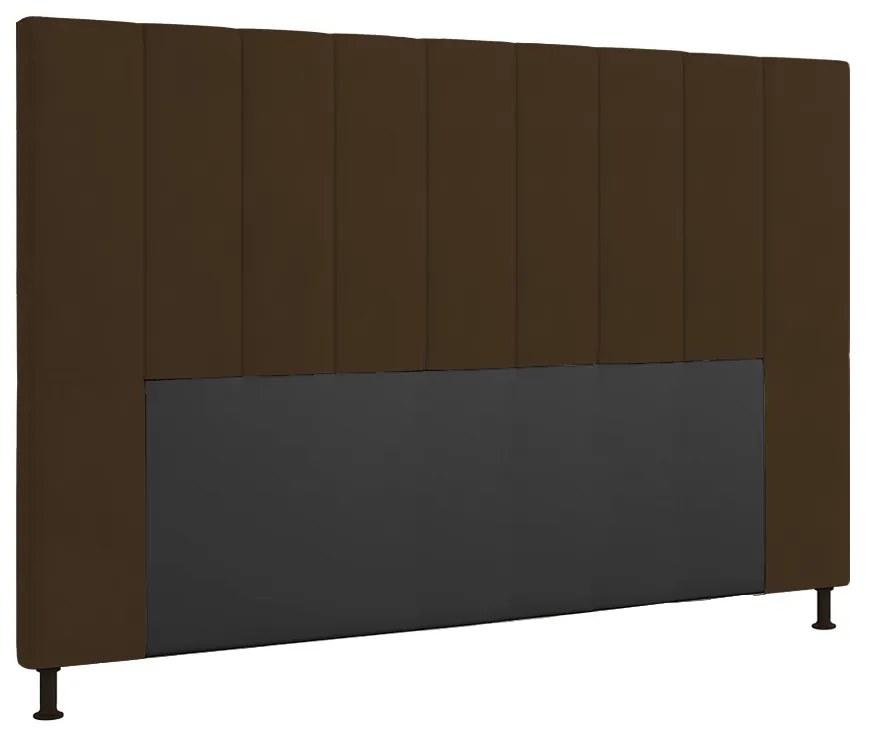 Cabeceira Casal King Cama Box 195cm para Quarto Malibu Suede M11 - D'Rossi - Marrom