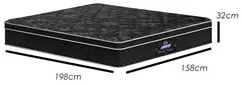 Colchão Box Casal Queen Size 158cm Molas Ensacadas Bonnel Perola Negra