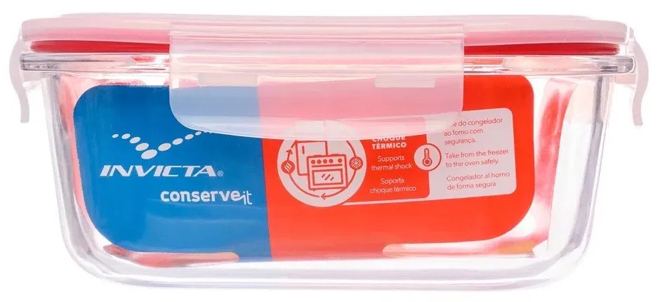 Pote Hermético de Vidro Quadrado 1,1 L