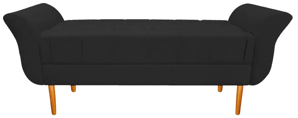 Recamier Estofado Ari 160 cm Queen Size Corano Preto - ADJ Decor