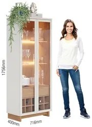 Conjunto Sala de Jantar Cristaleira Tijuca e Buffet Vicky C05 Freijó/O