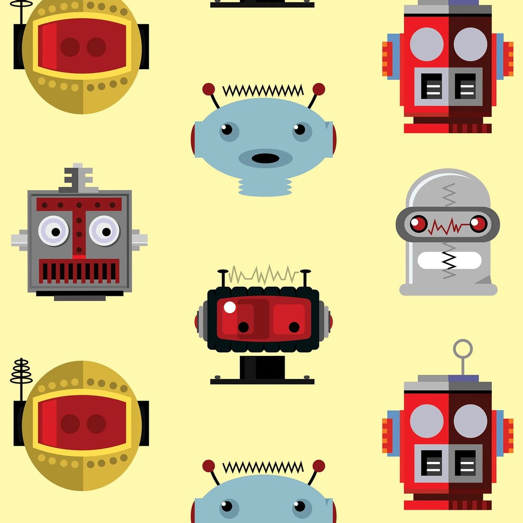 Papel de parede adesivo infantil robô
