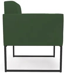 Sofá Namoradeira e 2 Poltronas Base Industrial Preto Ana Veludo Verde