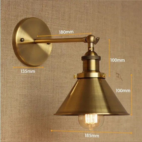 Arandela de parede de ferro vintage, luminária para cafeteria, sala de edison, arandela em américa, estilo industrial, loft
