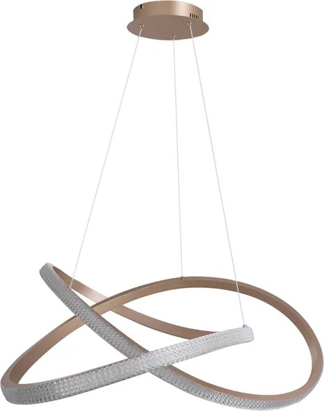 Pendente Led Metal Aluminio Champagne 84W 3000K Atenas