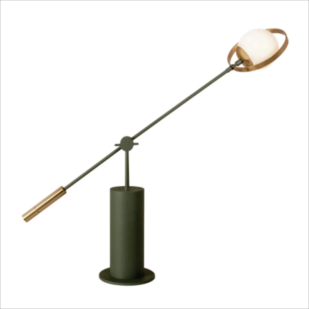 Abajur Viga 18X44X90Cm 01Xg9 Globo Ø12Cm - Usina 50040/1 (FN-F - Fendi Fosco, Branco (Fosco))