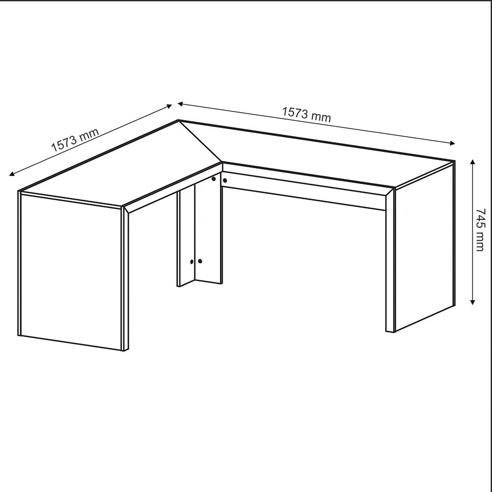 Mesa Angular para Escritório Home Office ME4116 MDP Preto G69 - Gran Belo