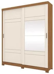 Guarda Roupa Solteiro Com Espelho 2 Portas Verg Nature/Off White - Hen