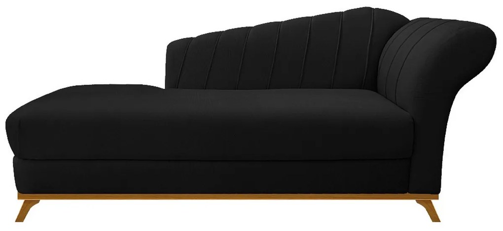 Recamier Vanessa 185cm Lado Esquerdo Suede Preto - ADJ Decor